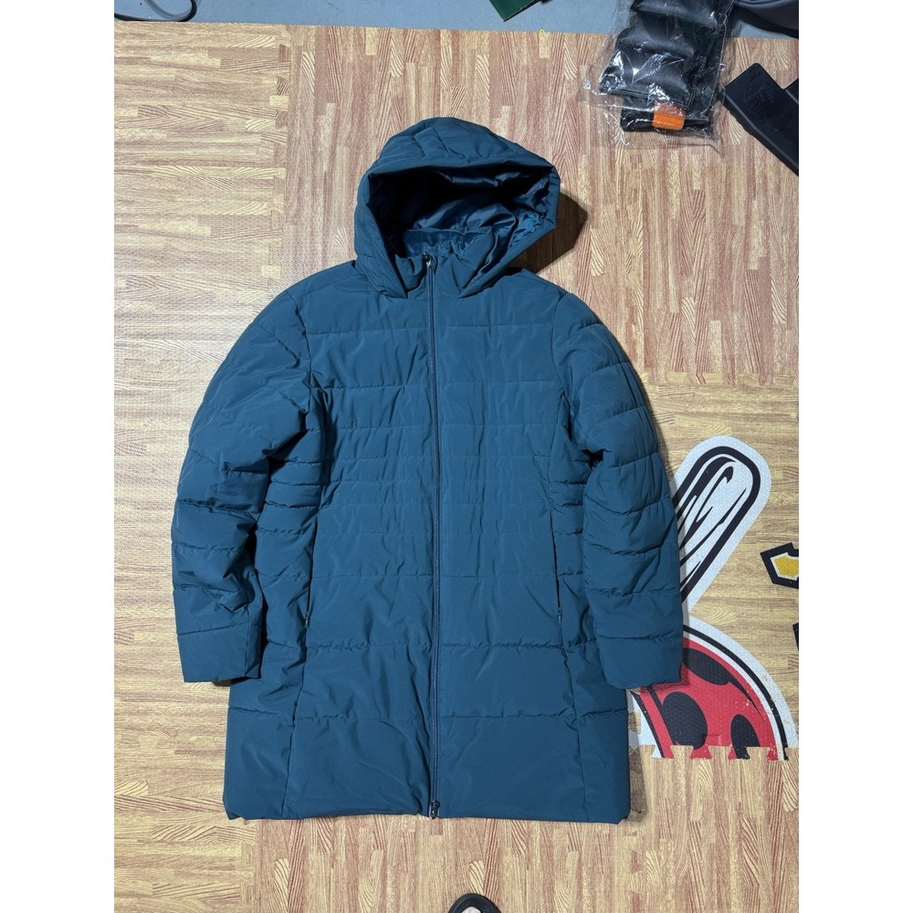 Swiss Tech Green Women's Park Coat XL‎ Long Quilted Hooded Puffer